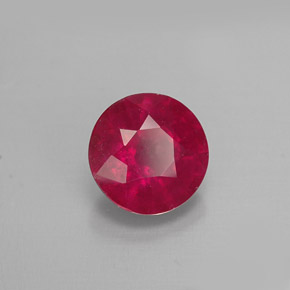 1.06캐럿 천연 핑크 레드 루비, 라운드 컷, 5.97 mm, VS-SI