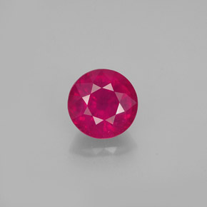 1.35캐럿 천연 핑크 레드 루비, 라운드 컷, 6.33 mm, VS-SI