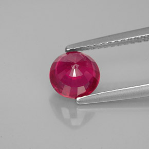 1.35캐럿 천연 핑크 레드 루비, 라운드 컷, 6.33 mm, VS-SI
