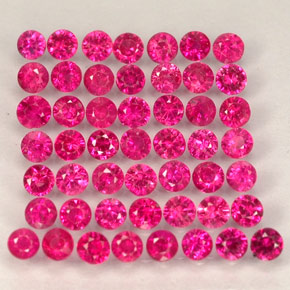 캐럿 천연 핑크 레드 루비 보석, 라운드 컷, 1.58 mm, VS-SI