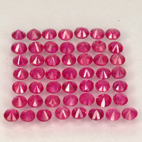 캐럿 천연 핑크 레드 루비 보석, 라운드 컷, 1.58 mm, VS-SI