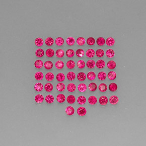 캐럿 천연 핑크 레드 루비 보석, 라운드 컷, 1.65 mm, VS-SI