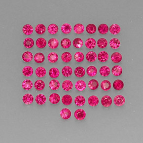 캐럿 천연 핑크 레드 루비 보석, 라운드 컷, 1.65 mm, VS-SI