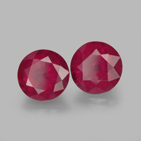 캐럿 천연 핑크 레드 루비 보석, 라운드 컷, 7.00 mm, VS-SI