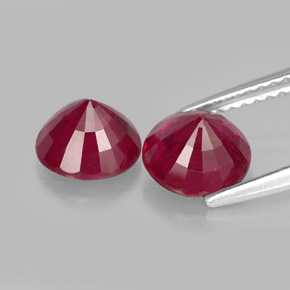캐럿 천연 핑크 레드 루비 보석, 라운드 컷, 7.00 mm, VS-SI