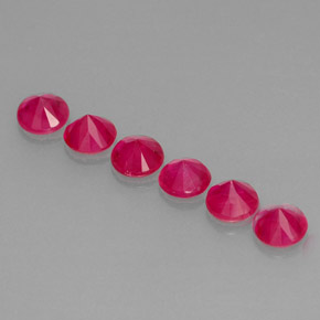 캐럿 천연 레드 핑크 루비 보석, 라운드 컷, 3.07 mm, VS-SI