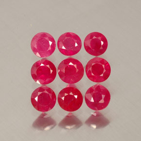 캐럿 천연 핑크 레드 루비 보석, 라운드 컷, 3.03 mm, VS-SI