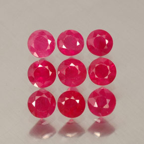 캐럿 천연 핑크 레드 루비 보석, 라운드 컷, 3.03 mm, VS-SI