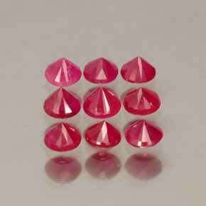 캐럿 천연 핑크 레드 루비 보석, 라운드 컷, 3.03 mm, VS-SI