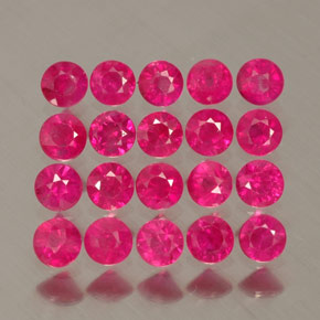 캐럿 천연 핑크 레드 루비 보석, 라운드 컷, 2.64 mm, VS-SI