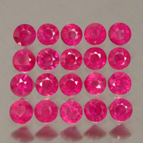 캐럿 천연 핑크 레드 루비 보석, 라운드 컷, 2.64 mm, VS-SI