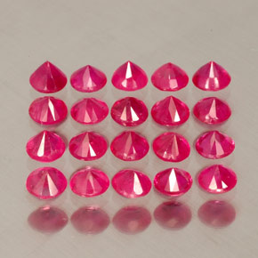 캐럿 천연 핑크 레드 루비 보석, 라운드 컷, 2.64 mm, VS-SI