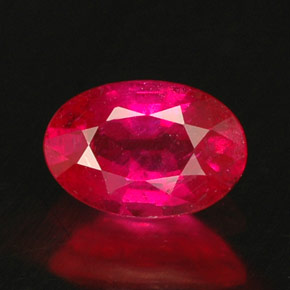 0.59캐럿 천연 레드 핑크 루비, 타원형 컷, 6×4.1 mm, SI