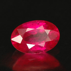 0.59캐럿 천연 레드 핑크 루비, 타원형 컷, 6×4.1 mm, SI