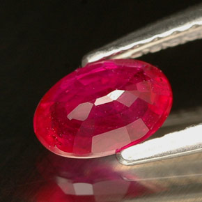 0.59캐럿 천연 레드 핑크 루비, 타원형 컷, 6×4.1 mm, SI
