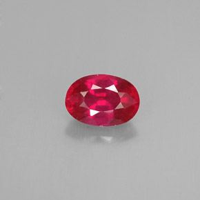 0.66캐럿 천연 핑크 레드 루비, 타원형 컷, 6.9×4.2 mm, VS-SI