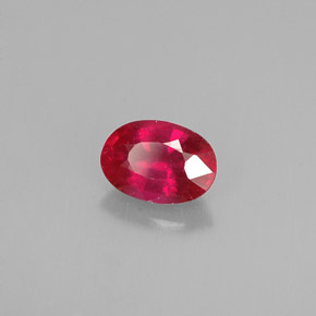 0.66캐럿 천연 핑크 레드 루비, 타원형 컷, 6.9×4.2 mm, VS-SI