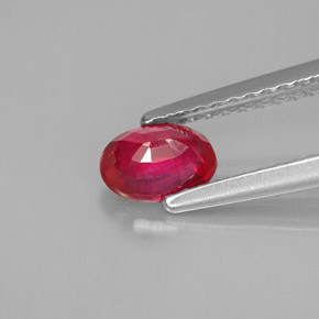 0.66캐럿 천연 핑크 레드 루비, 타원형 컷, 6.9×4.2 mm, VS-SI