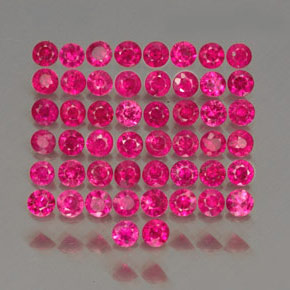 캐럿 천연 핑크 레드 루비 보석, 라운드 컷, 1.55 mm, VS