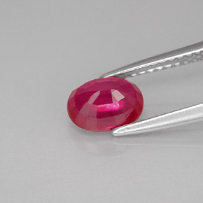 1.40캐럿 천연 핑크 레드 루비, 타원형 컷, 7.2×5.3 mm, VS-SI