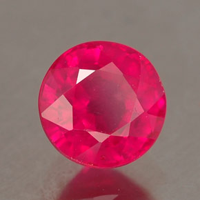 1.58캐럿 천연 레드 핑크 루비, 라운드 컷, 6.39 mm, SI