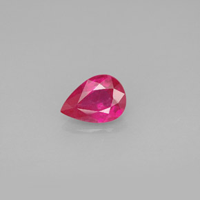 0.90캐럿 천연 핑크 레드 루비, 배 모양, 7.2×5.1 mm, VS-SI