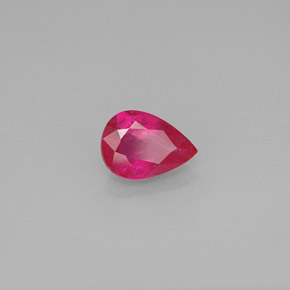 0.90캐럿 천연 핑크 레드 루비, 배 모양, 7.2×5.1 mm, VS-SI