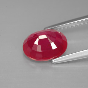 2.77캐럿 천연 핑크 레드 루비, 타원형 컷, 9.2×7.2 mm, SI