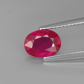 1.62캐럿 천연 핑크 레드 루비, 타원형 컷, 8.2×6.2 mm, VS-SI