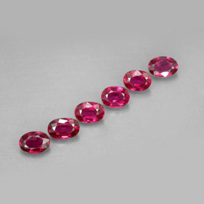 캐럿 천연 핑크 레드 루비 보석, 타원형 컷, 4.1×3.1 mm, VS