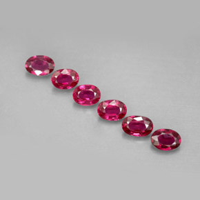 캐럿 천연 핑크 레드 루비 보석, 타원형 컷, 4.1×3.1 mm, VS