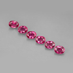 캐럿 천연 핑크 레드 루비 보석, 타원형 컷, 4×3.2 mm, VS