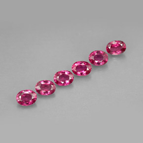 캐럿 천연 핑크 레드 루비 보석, 타원형 컷, 4×3.2 mm, VS