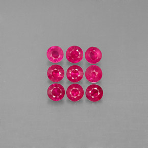 캐럿 천연 핑크 레드 루비 보석, 라운드 컷, 2.58 mm, VS