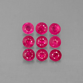 캐럿 천연 핑크 레드 루비 보석, 라운드 컷, 2.58 mm, VS