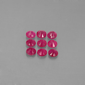 캐럿 천연 핑크 레드 루비 보석, 라운드 컷, 2.58 mm, VS