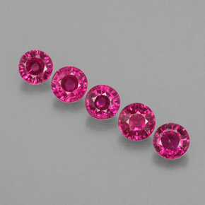 캐럿 천연 보랏빛 핑크 루비 보석, 라운드 컷, 2.95 mm, VS