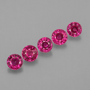 캐럿 천연 보랏빛 핑크 루비 보석, 라운드 컷, 2.95 mm, VS