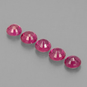 캐럿 천연 보랏빛 핑크 루비 보석, 라운드 컷, 2.95 mm, VS