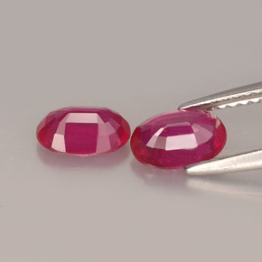 캐럿 천연 핑크 레드 루비 보석, 타원형 컷, 7.1×4.8 mm, VS-SI