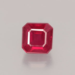1.68캐럿 천연 핑크 레드 루비, 에메랄드 컷, 5.8×5.8 mm, VS-SI