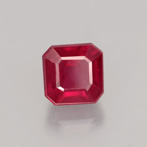 1.68캐럿 천연 핑크 레드 루비, 에메랄드 컷, 5.8×5.8 mm, VS-SI