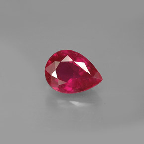 1.44캐럿 천연 핑크 레드 루비, 배 모양, 8×6 mm, VS-SI