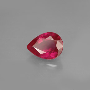 1.44캐럿 천연 핑크 레드 루비, 배 모양, 8×6 mm, VS-SI