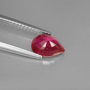 1.44캐럿 천연 핑크 레드 루비, 배 모양, 8×6 mm, VS-SI