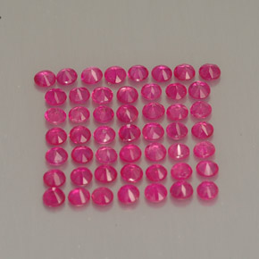 캐럿 천연 핑크 레드 루비 보석, 라운드 컷, 1.67 mm, VS-SI