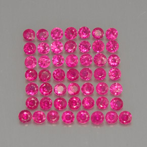 캐럿 천연 핑크 레드 루비 보석, 라운드 컷, 1.72 mm, VS-SI