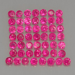 캐럿 천연 핑크 레드 루비 보석, 라운드 컷, 1.72 mm, VS-SI
