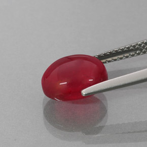 4.18캐럿 천연 레드 루비, 투명한, 9.3×7.6 mm, 투명/반투명