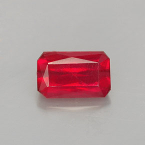 1.80캐럿 천연 레드 루비, 에메랄드 컷, 7.9×5.1 mm, VS-SI